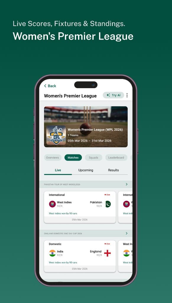CricSea Women's Premier League tournament page